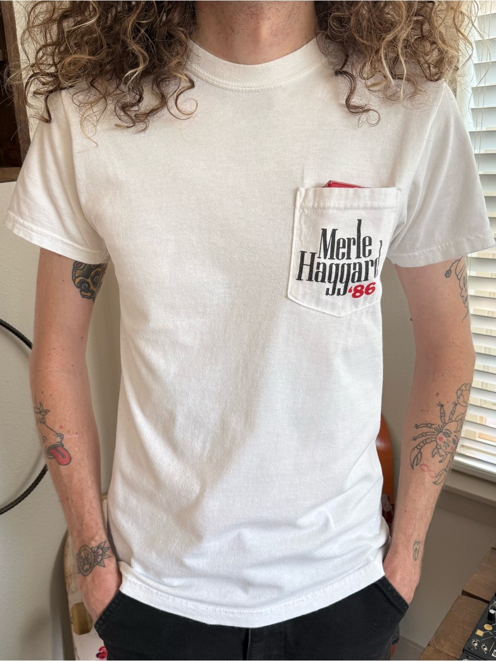 Merle Haggard Marlboro Country Music Graphic Pocket Tee ~ Size Small